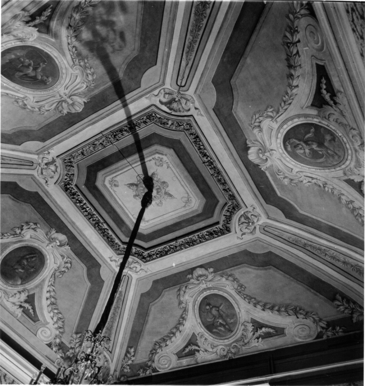 motivi decorativi vegetali con medaglioni (soffitto dipinto) di Brugnoli Annibale (cerchia) (sec. XIX)