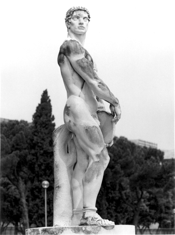 atleta con disco (scultura) di Selva Attilio (sec. XX)