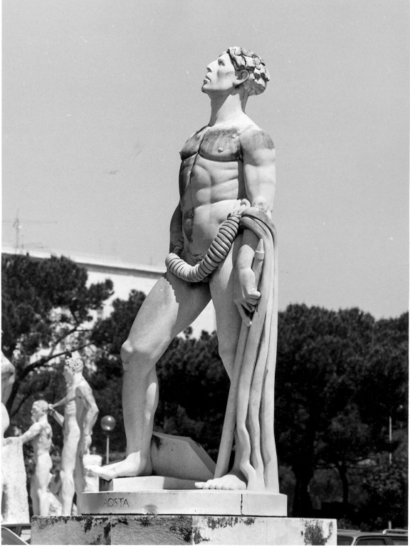 atleta scalatore (scultura) di Baroni Eugenio (sec. XX)