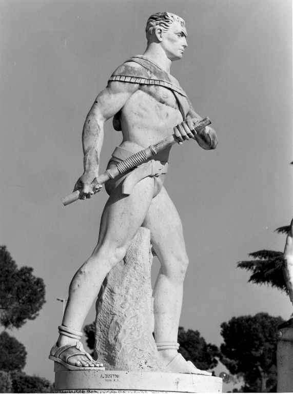 saltatore con l'asta (scultura) di Buttini Aldo (sec. XX)