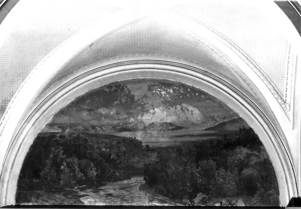 paesaggio fluviale (dipinto) di Coleman Enrico (sec. XIX)