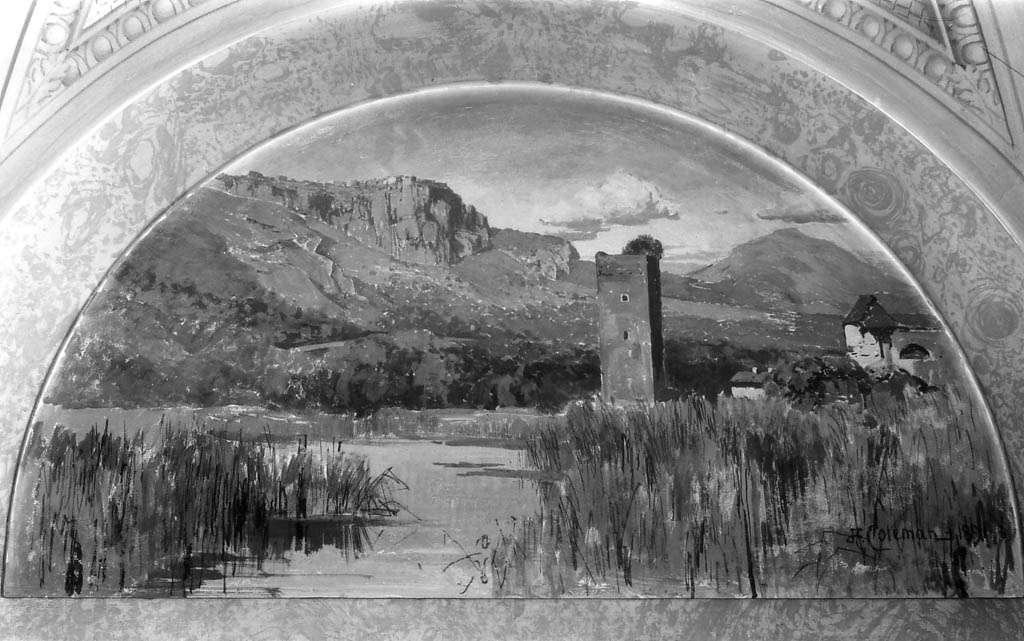 paesaggio lacustre (dipinto) di Coleman Enrico (sec. XIX)