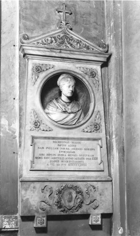 busto di Michelina Belloy (monumento funebre) di Bertini Giuseppe (sec. XIX)