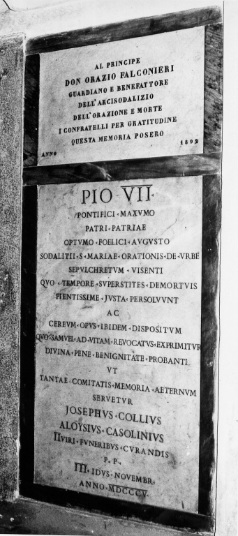 lapide commemorativa - ambito romano (sec. XIX)