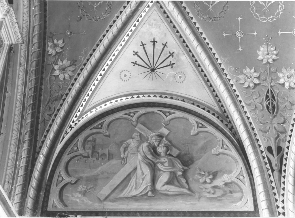 Cristo incontra la Madonna sulla via del Calvario (lunetta, ciclo) di Cisterna Eugenio (sec. XIX)