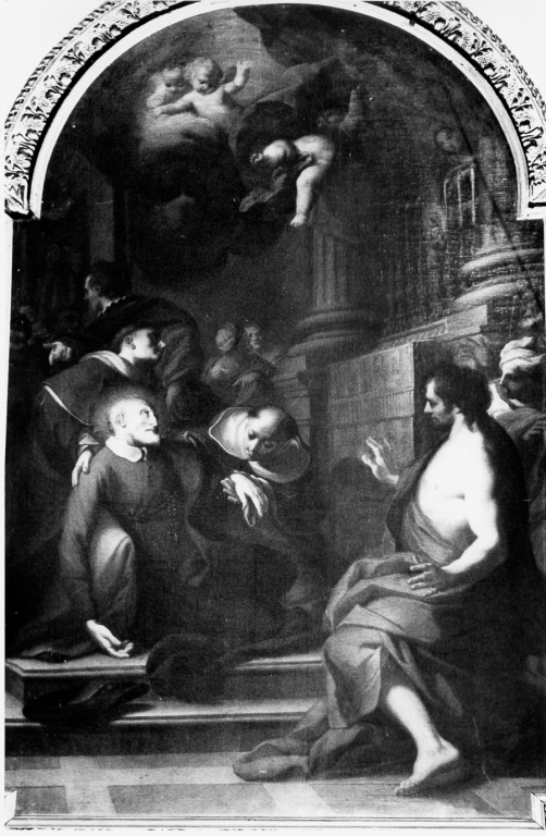 San Filippo Neri in adorazione di Cristo crocifisso durante le Quarant'ore alla Minerva (dipinto) di Casali Andrea (sec. XVIII)