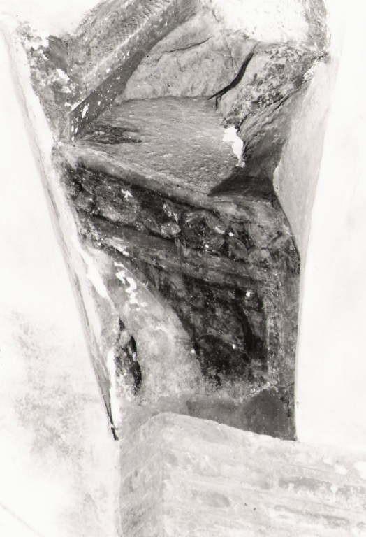 motivi decorativi e figure (dipinto, frammento) - ambito romano (sec. XII)