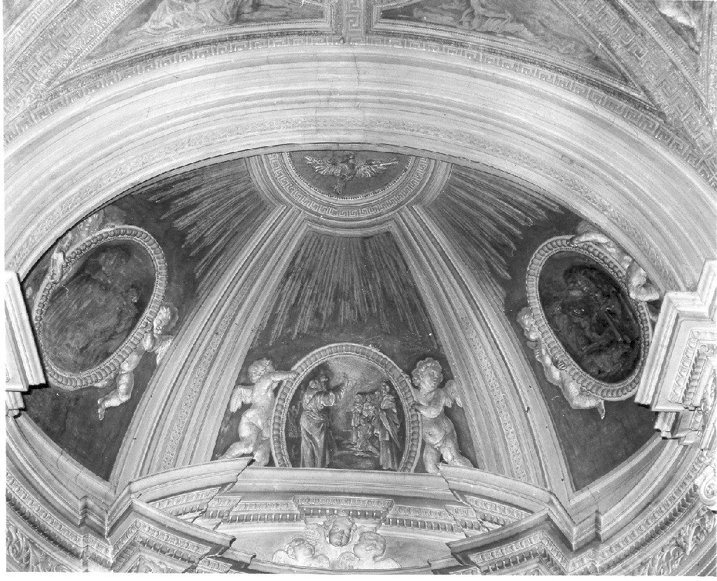 episodi della vita di San Francesco d'Assisi (dipinto, complesso decorativo) di Abbatini Guidobaldo, Romanelli Giovanni Francesco (sec. XVII)