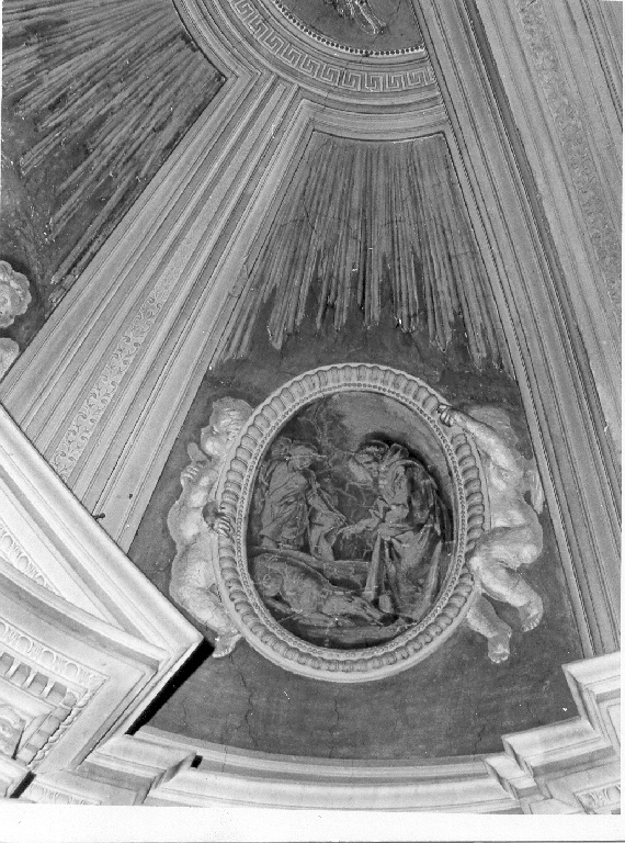 San Francesco d'Assisi ammansisce il lupo di Gubbio (dipinto) di Abbatini Guidobaldo, Romanelli Giovanni Francesco (sec. XVII)