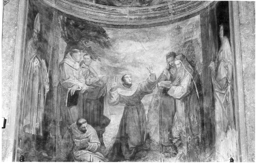 San Francesco d'Assisi riceve le stimmate (dipinto) di De Vecchi Giovanni (sec. XVI)