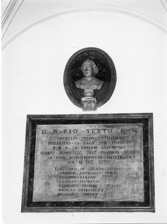 busto di papa Pio VI (monumento, insieme) - ambito romano (sec. XVIII)