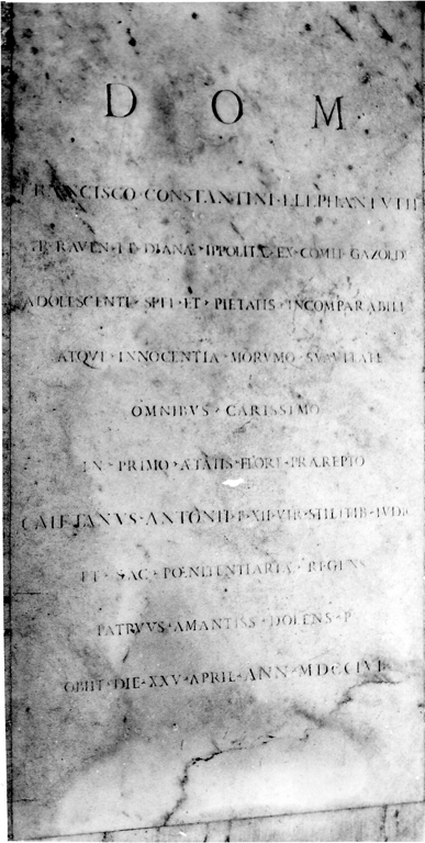 lapide commemorativa - ambito romano (sec. XVIII)