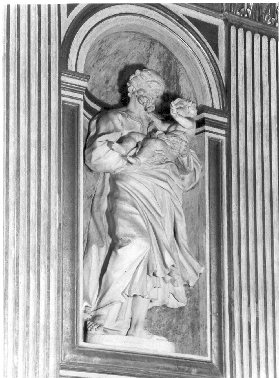 San Giuseppe e Gesù Bambino (statua) di Carcani Filippo (sec. XVII)