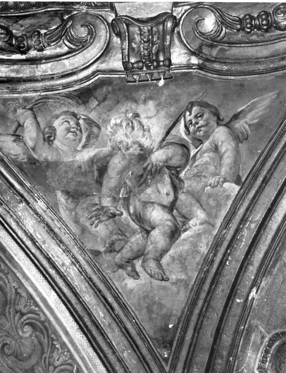 putti con palme (dipinto) di Beinaschi Giovan Battista (seconda metà sec. XVII)