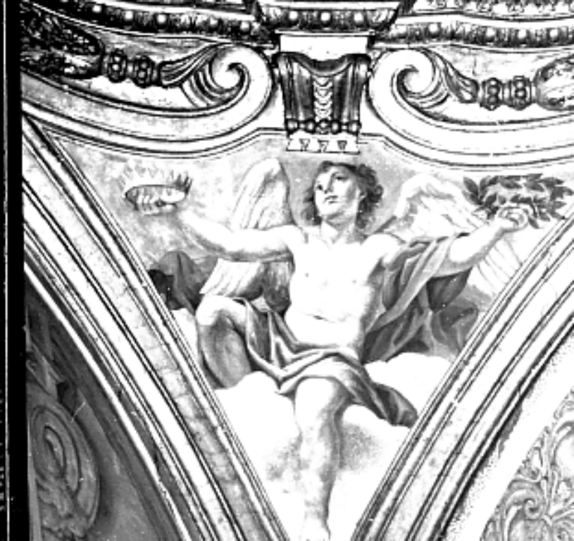 angelo con corone (dipinto) di Chiari Fabrizio (sec. XVII)