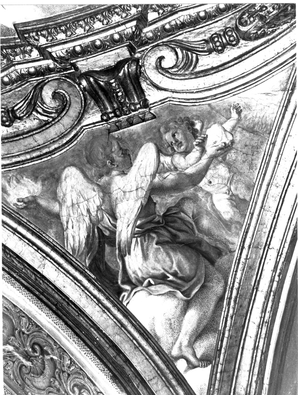 angelo con fiamma e cuore (dipinto) di Chiari Fabrizio (sec. XVII)
