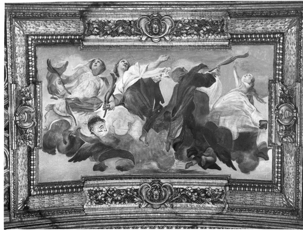 Sante martiri in gloria (dipinto) di Brandi Giacinto (sec. XVII)