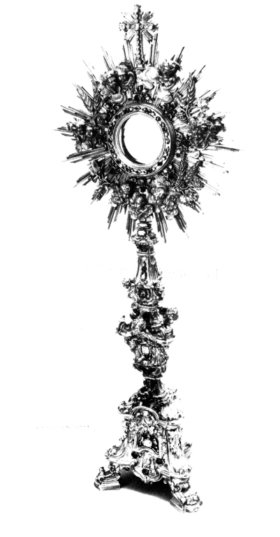 ostensorio - a raggiera - ambito romano (sec. XVIII)