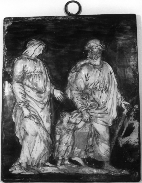 Sacra Famiglia (formella) - produzione toscana (prima metà sec. XVI)