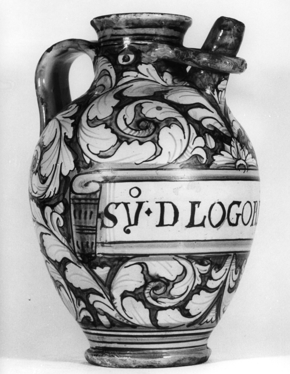 utello da farmacia - produzione di Montelupo, produzione di Urbino (sec. XVII)