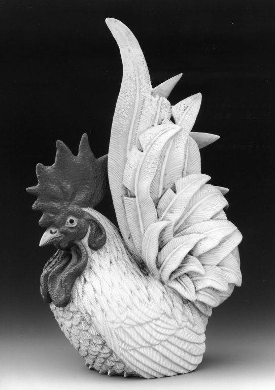 gallo accovacciato (scultura) - manifattura di Arita (sec. XVIII)