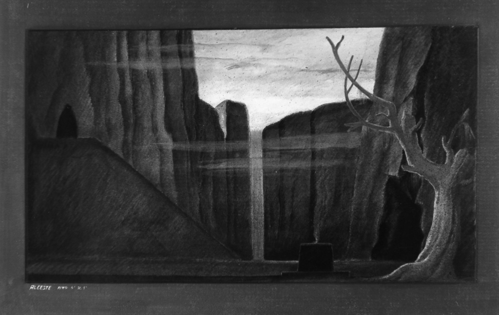 paesaggio con cascata (dipinto) di Aschieri Pietro (sec. XX)