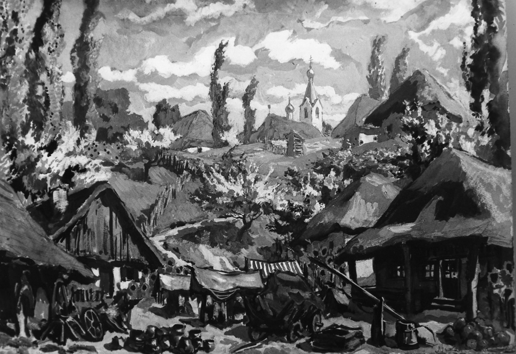 paesaggio nordico (dipinto) di Benois Nicola (sec. XX)