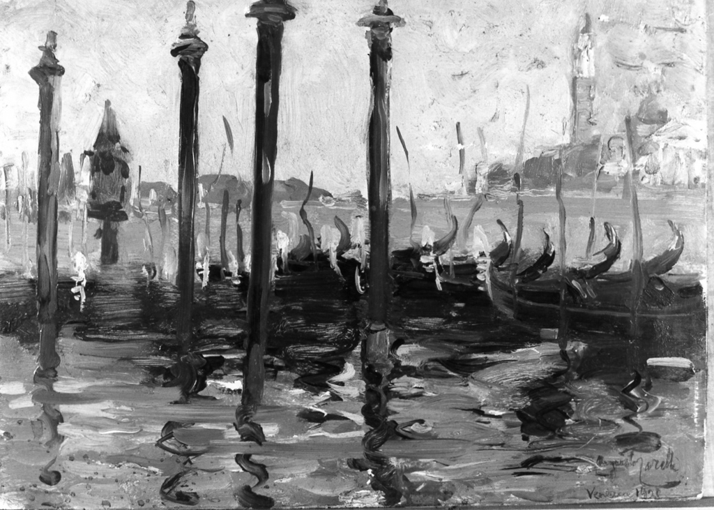 veduta della laguna di Venezia (dipinto) di Carelli Augusto (sec. XX)