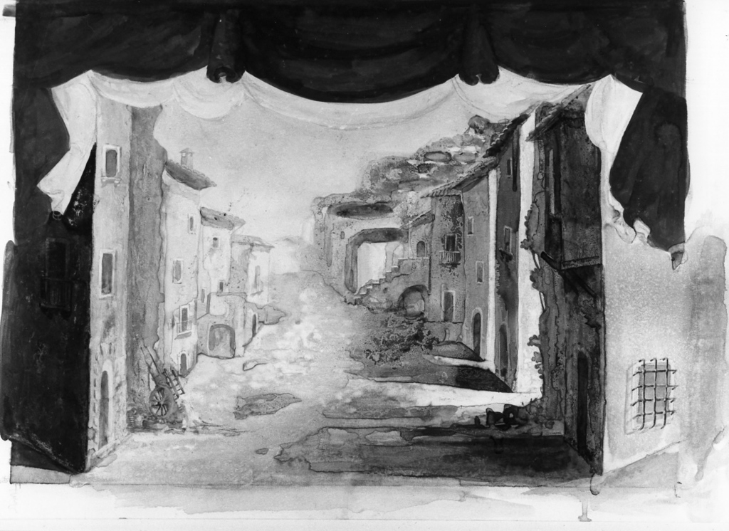 veduta di una strada (dipinto) di Citofilomarino Mario (sec. XX)