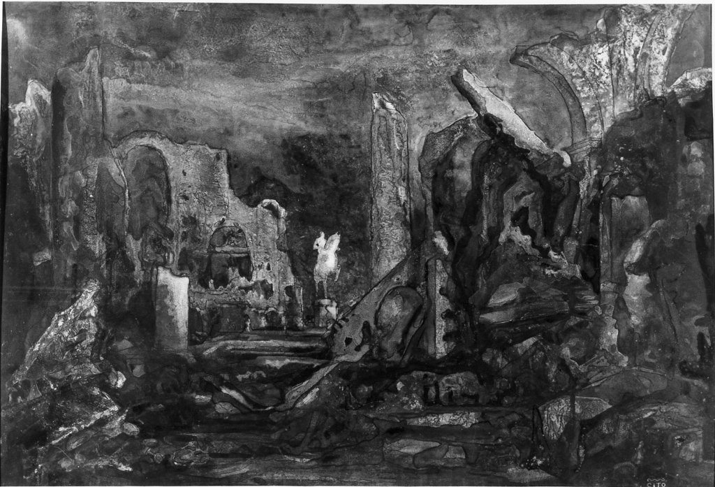 veduta del cimitero (dipinto) di Citofilomarino Mario (sec. XX)