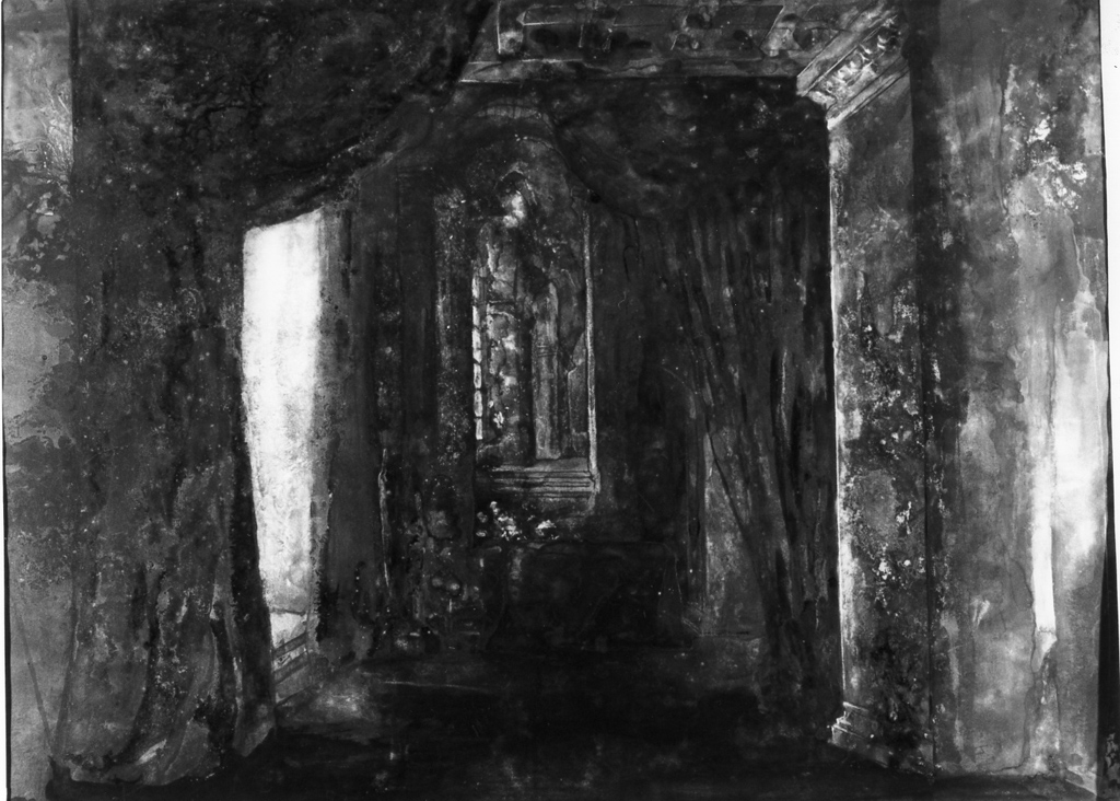 interno di una camera (dipinto) di Citofilomarino Mario (sec. XX)