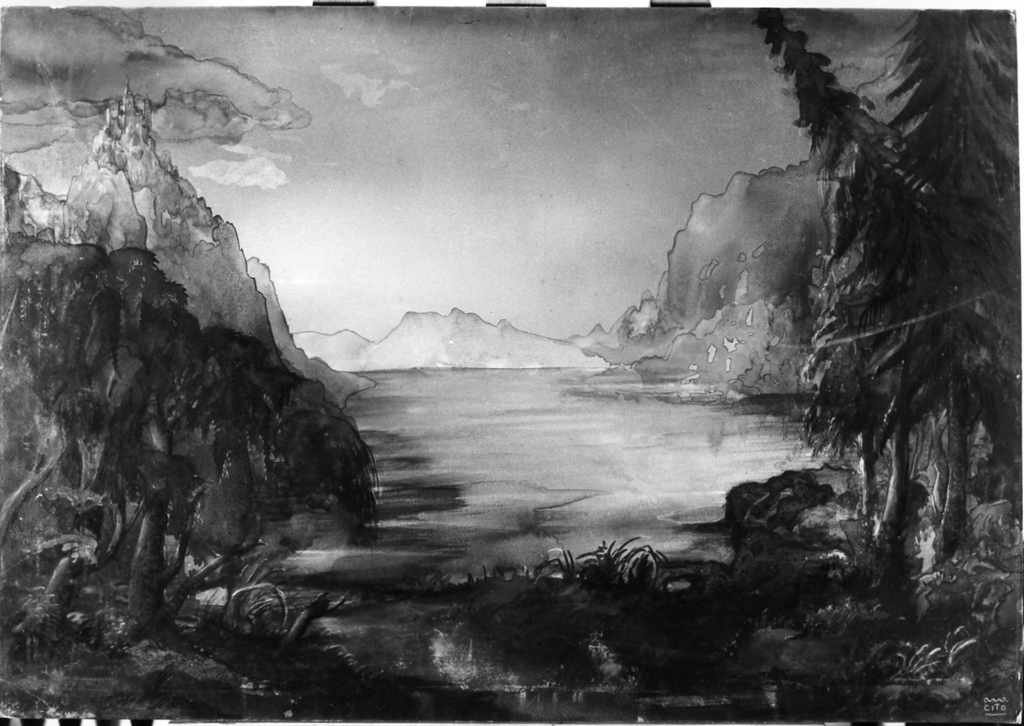 paesaggio lacustre (dipinto) di Citofilomarino Mario (sec. XX)