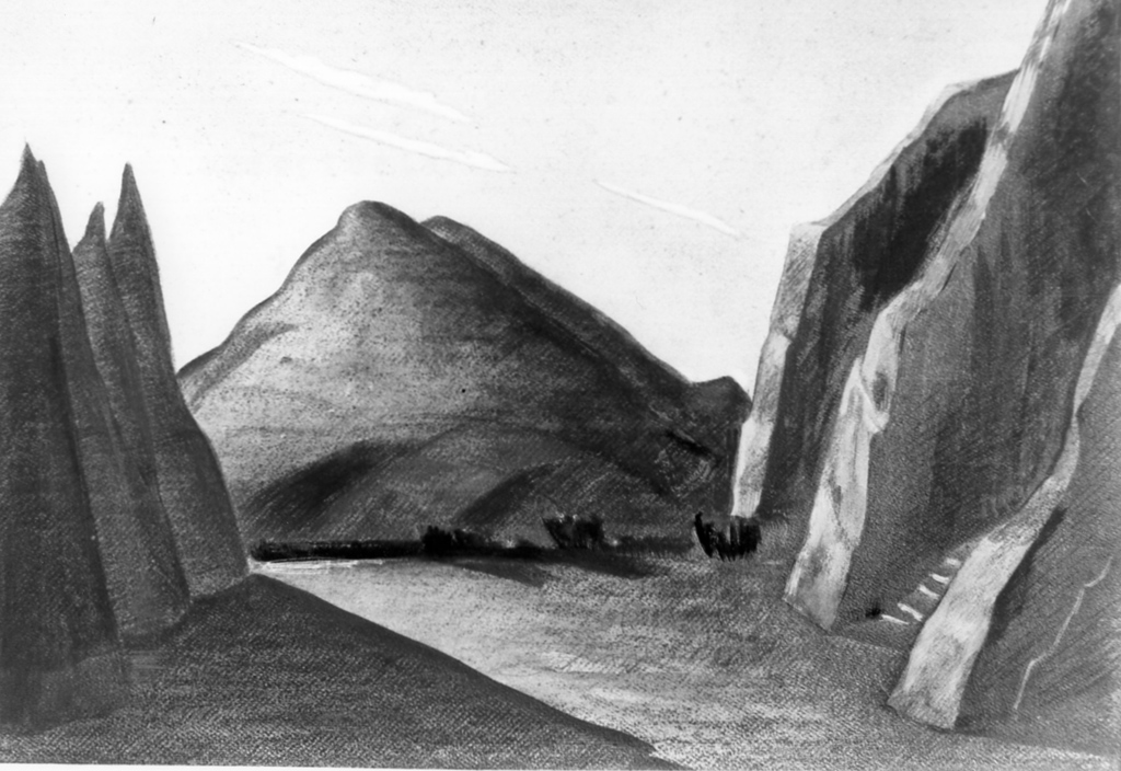 paesaggio montano (dipinto) di Conti Primo (sec. XX)