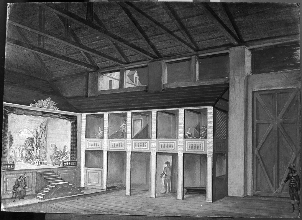 sala di teatro (dipinto) di Oppo Cipriano Efisio (sec. XX)