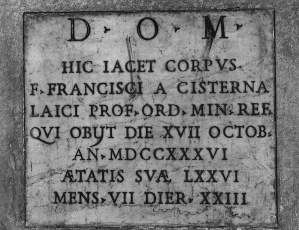 lapide - ambito romano (sec. XVIII)