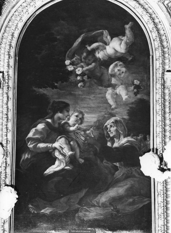 Madonna con Bambino e Sant'Anna (pala d'altare) di Gaulli Giovanni Battista detto Baciccio (seconda metà sec. XVII)