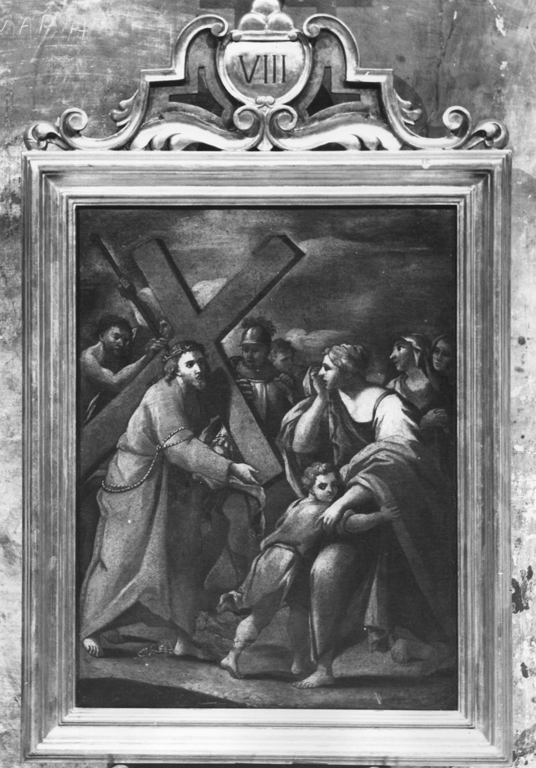 stazione VIII: Gesù consola le donne di Gerusalemme (dipinto) - ambito romano (seconda metà sec. XVIII)