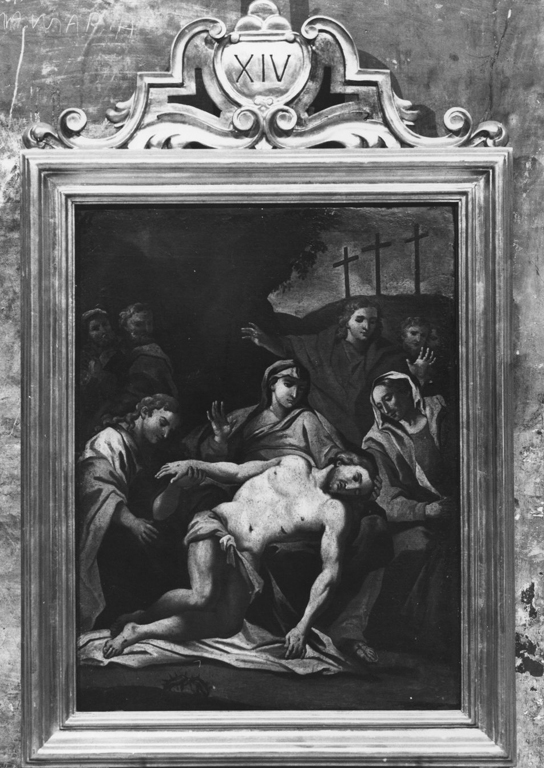 stazione X: Gesù spogliato e abbeverato di fiele (dipinto) - ambito romano (seconda metà sec. XVIII)