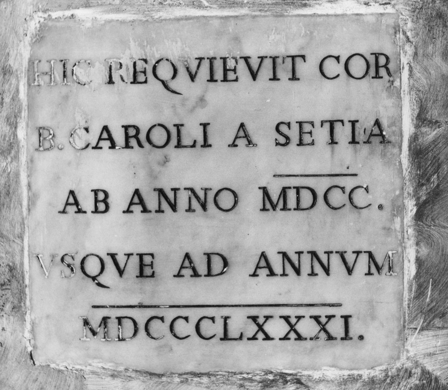 lapide - ambito italiano (sec. XIX)