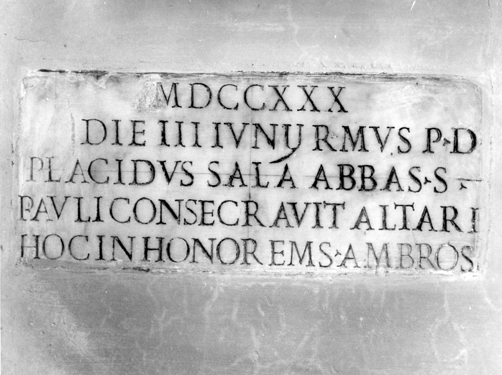 lapide commemorativa - bottega romana (sec. XVIII)