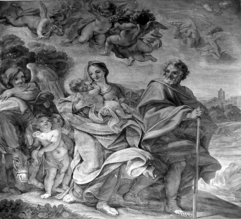 fuga in Egitto (dipinto) di Odazzi Giovanni (sec. XVII)