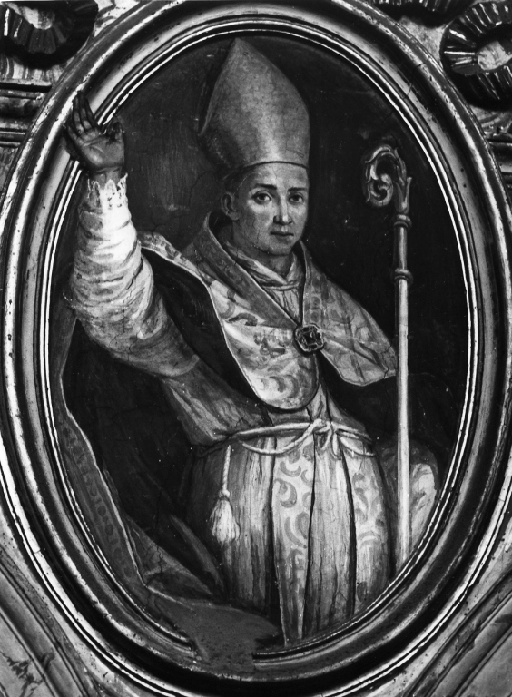 San Ludovico di Tolosa è consacrato vescovo di Tolosa da papa Bonifacio VIII (dipinto) di Umile da Foligno (sec. XVII)