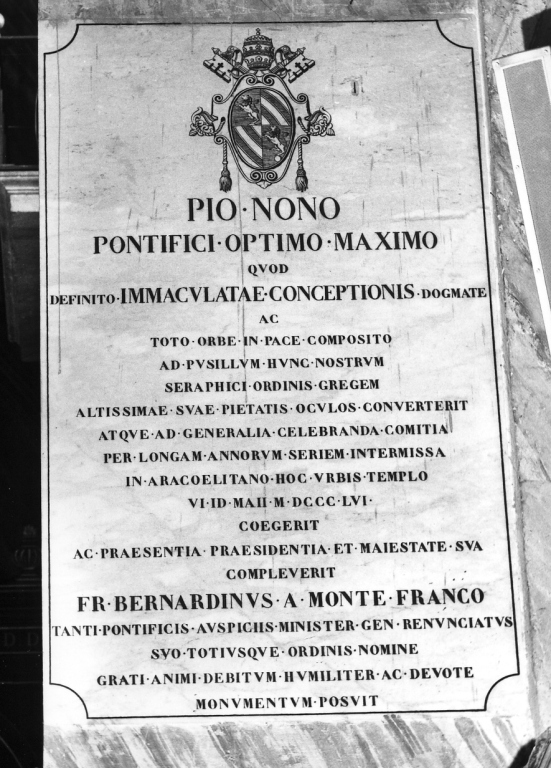 lapide celebrativa - bottega romana (sec. XIX)