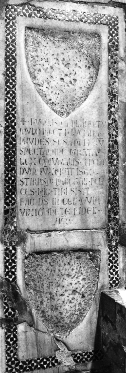 lapide tombale - bottega romana (fine/inizio secc. XIII/ XIV)