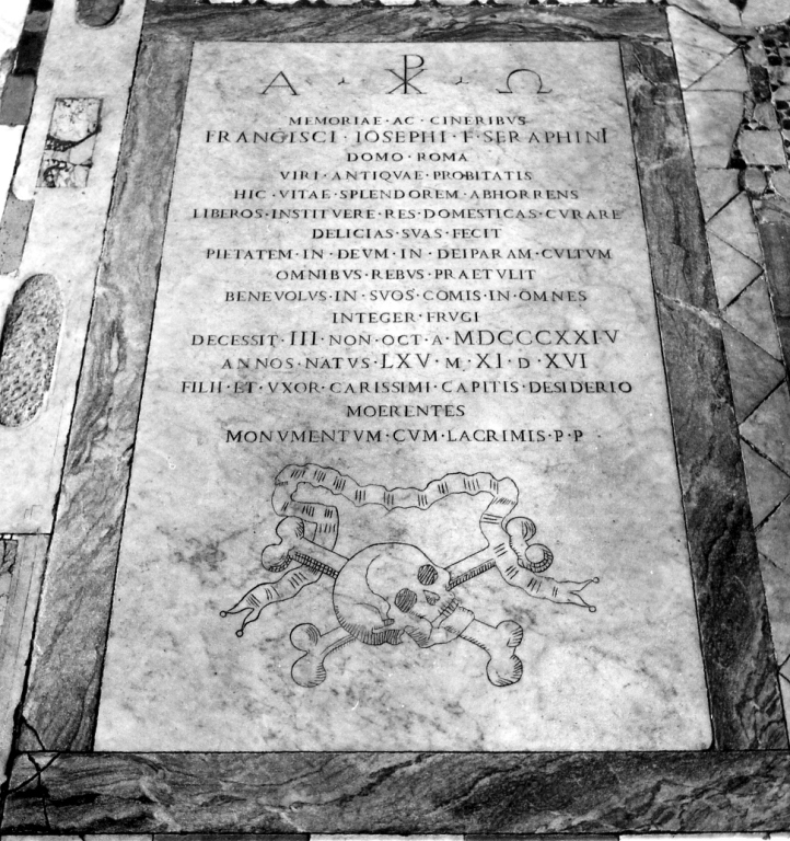 lapide tombale - bottega romana (sec. XIX)