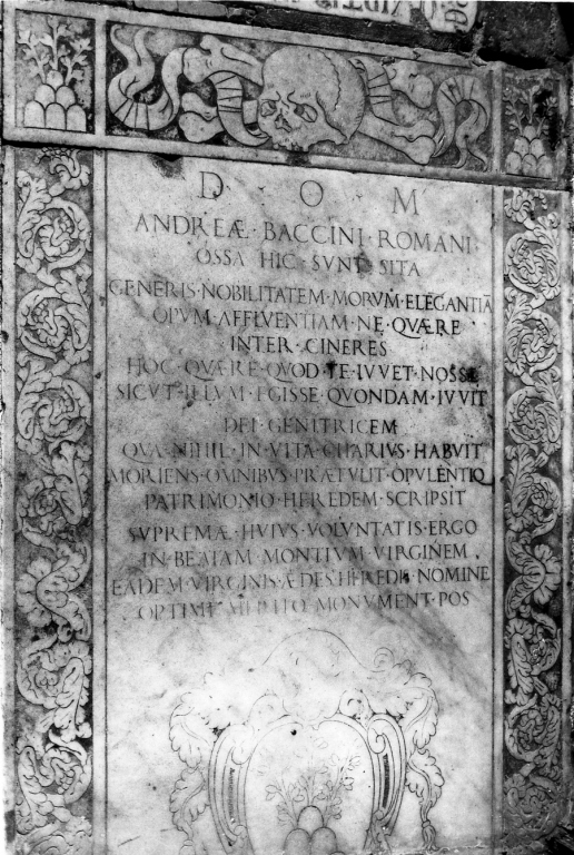 lapide tombale - bottega romana (sec. XVII)