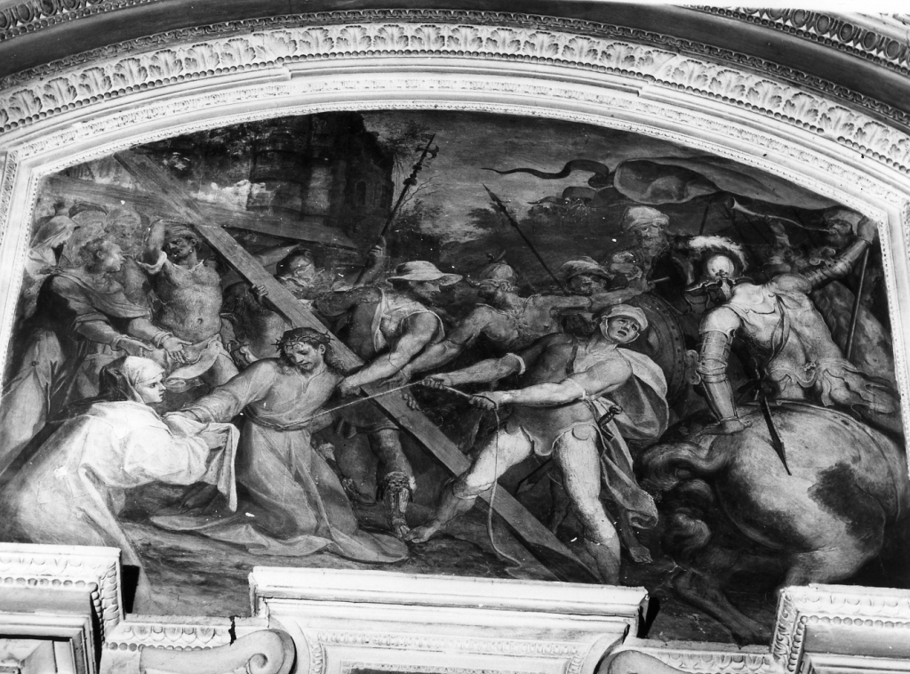 salita di Cristo al monte Calvario (dipinto) di Roncalli Cristoforo detto Pomarancio (e aiuti) (sec. XVI)