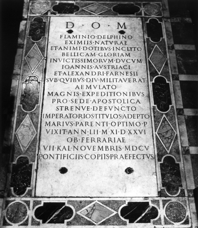 lapide tombale - bottega romana (sec. XVII)