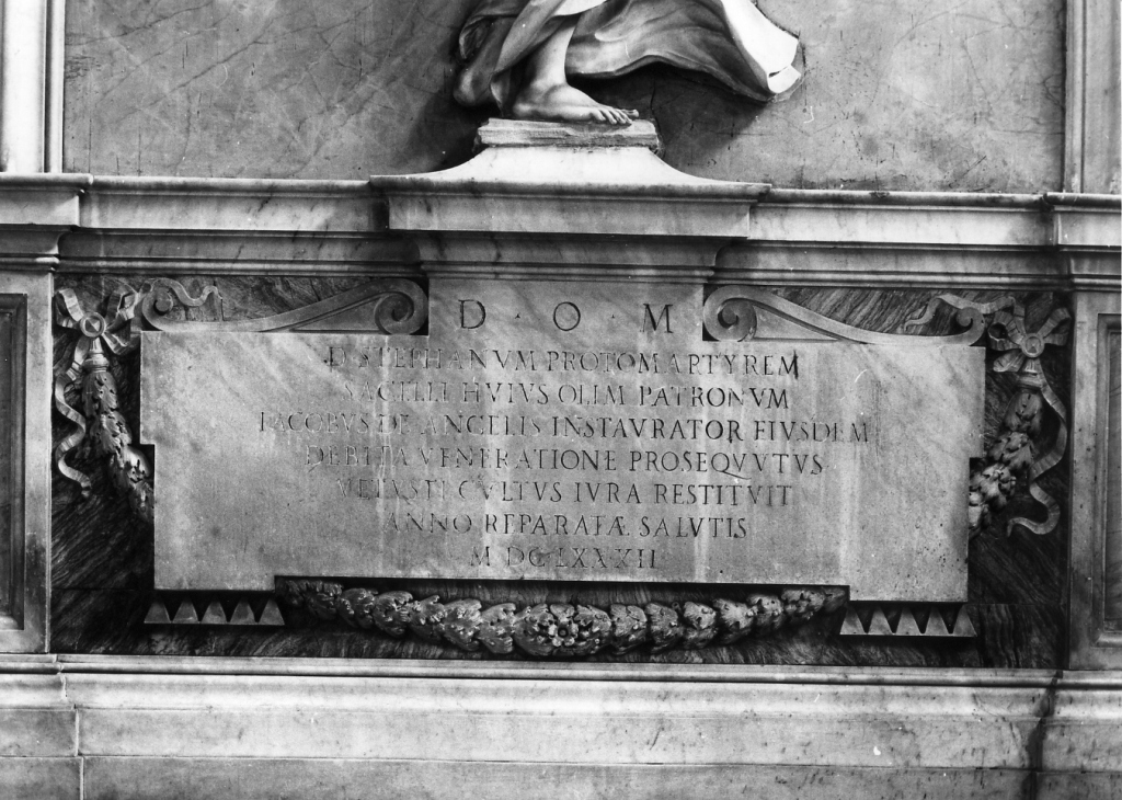 lapide documentaria - bottega romana (sec. XVII)