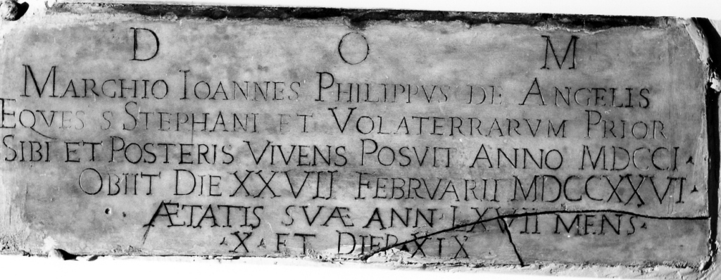 lapide tombale - bottega romana (sec. XVIII)